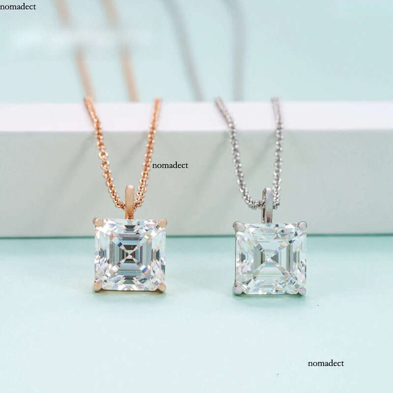 Pass tester asscher cut moissanite custom iced dia women fine pendant necklace 04