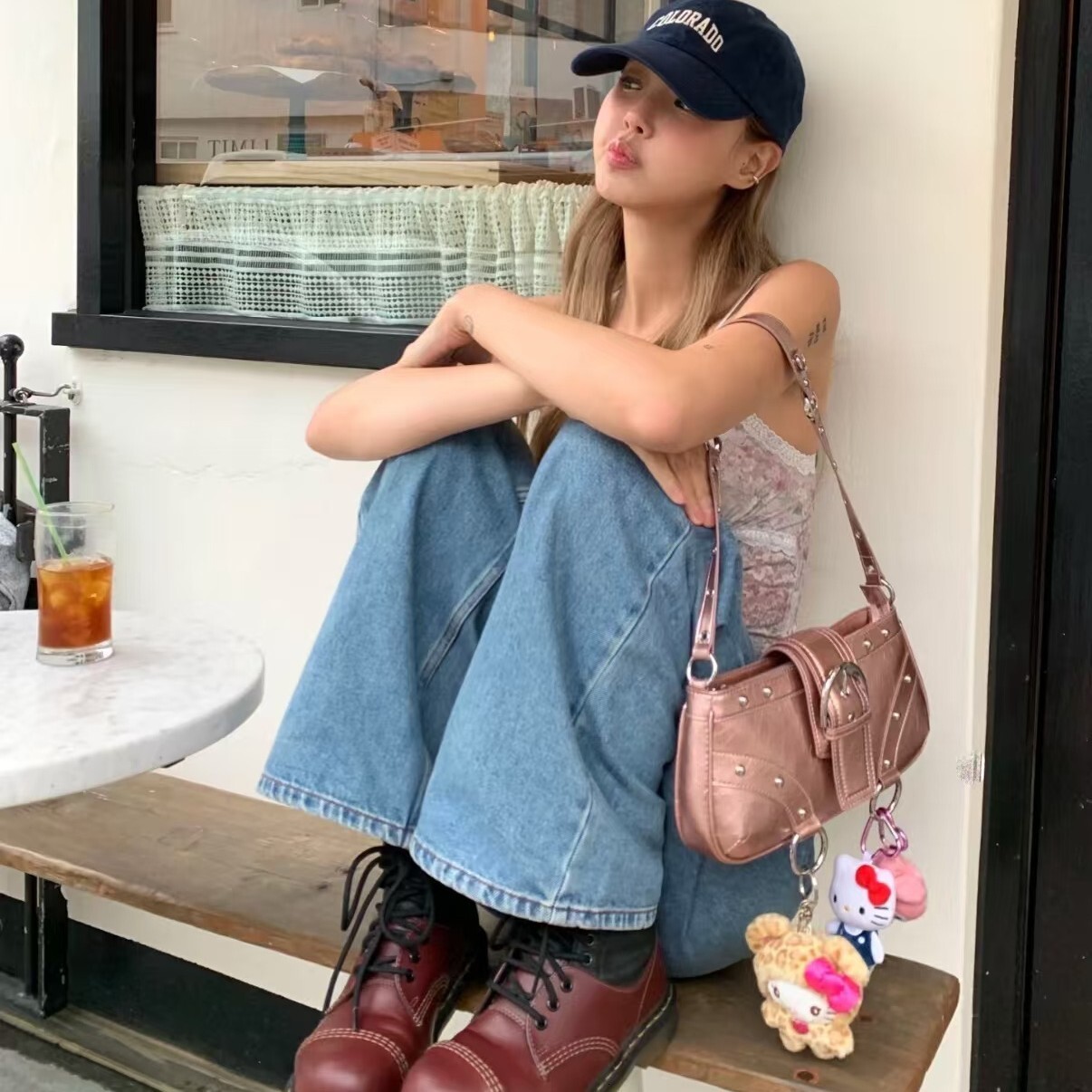 2025 Autumn/Winter Korean Style New Fashion Personality Spicy Girl Punk Rivet European and American Style bag Single Shoulder Underarm clean Bag Desig