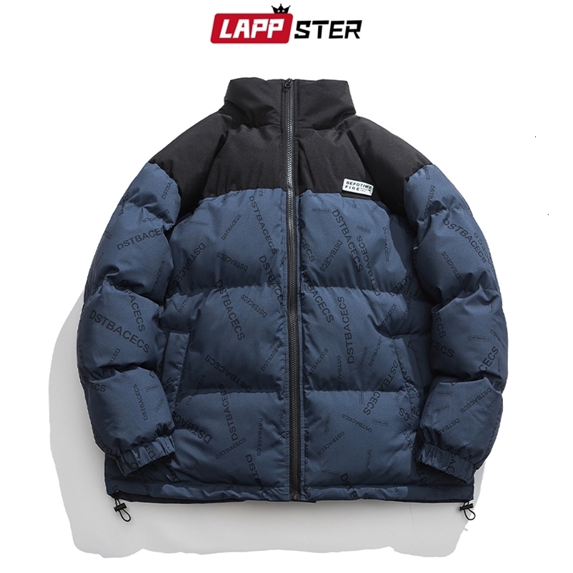 Men's Down Parkas LAPPSTER Y2k Patchwork Thick Puffer Jackets Winter Puffer Jacket Men Korean Fashions Parkas Streetwear Color Block Jackets 2309