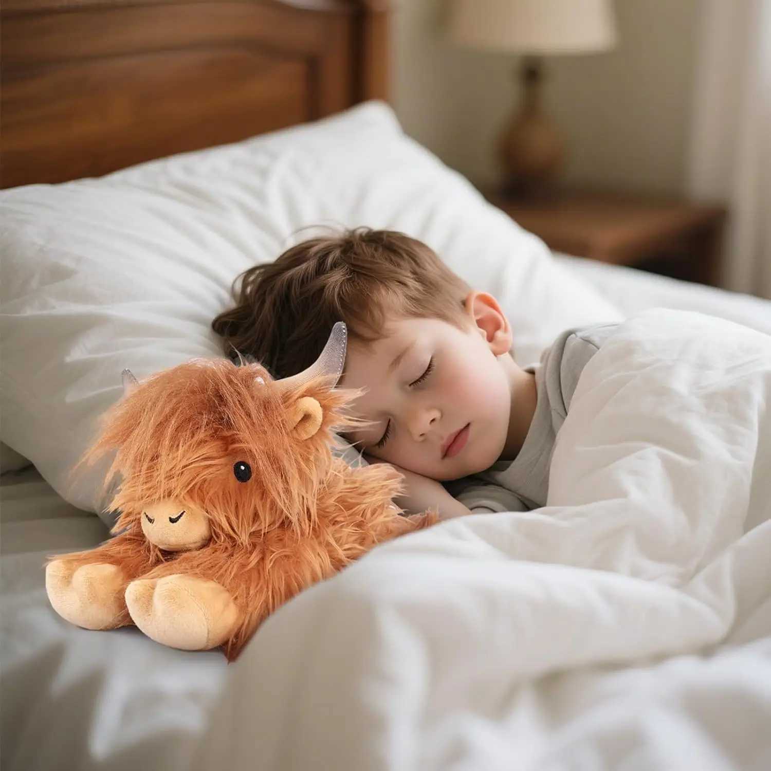 Kawaii Lying Highland Cow Plush Toy Soft Stuffed Animals Doll Highland Cow Puppet Cute Plushie Kawaii Kids Xmas Gifts Home Decor C250925