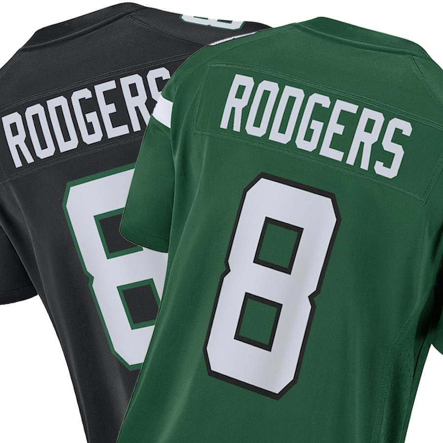 Rodgers Embroidery Custom Football Jersey Williams Ahmad Sauce Gardner Garrett Wilson Breece Hall Zach Lazard Joe Namath Chrebet Martin