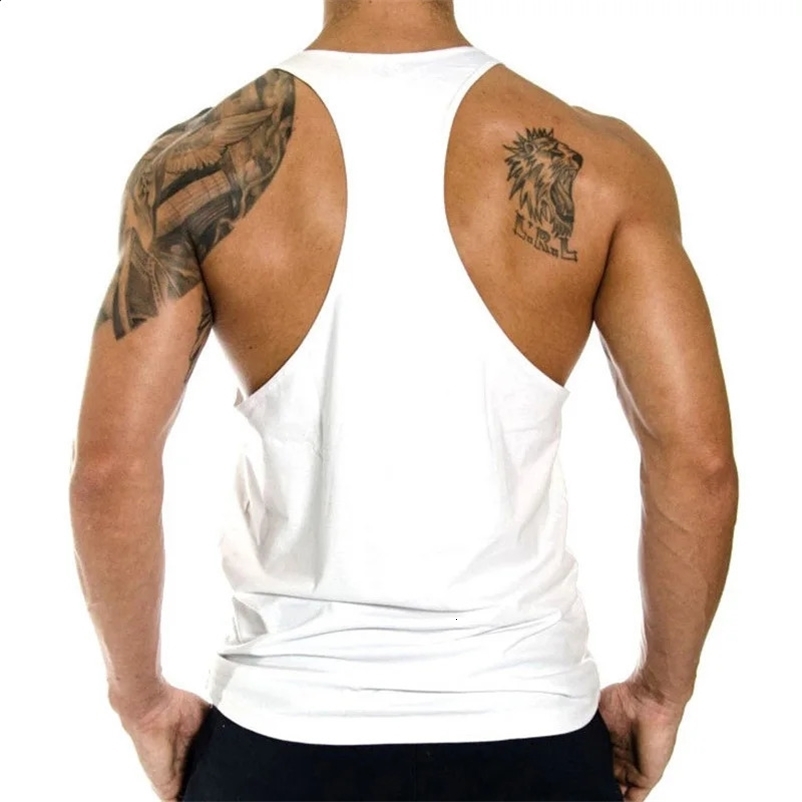 Mens Cotton Tank Tops Captain Shirt Gym Fitness Vest Sleeveless Male Casual Bodybuilding Sports Man Workout Clothes 250225