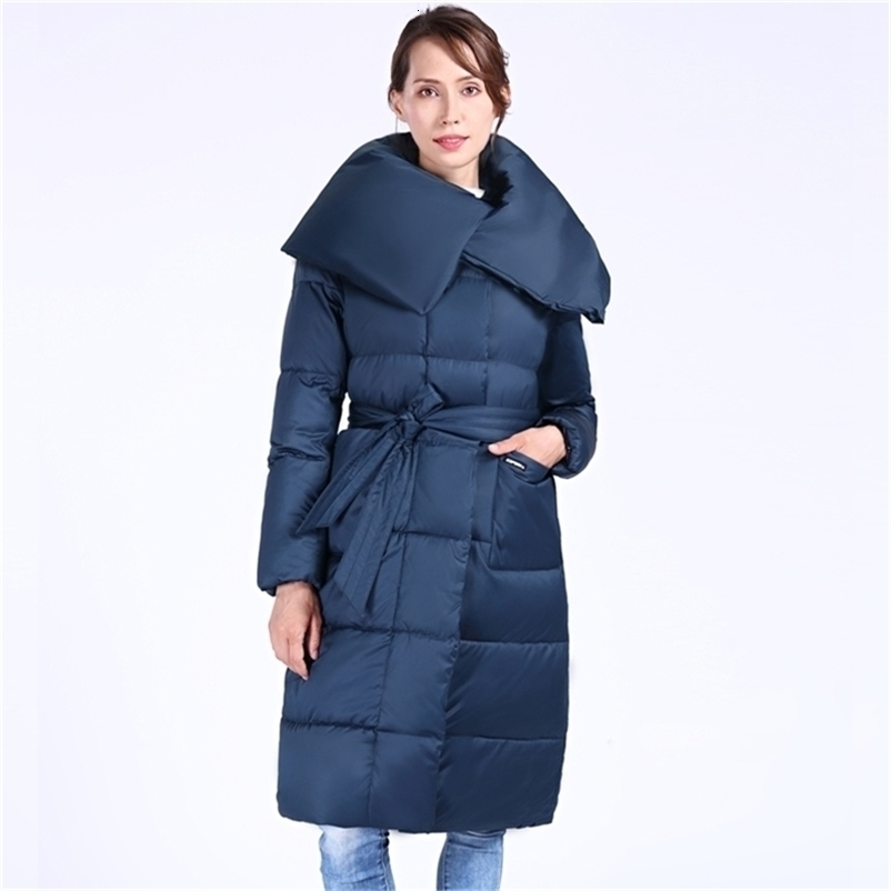 Winter Women's Coat Plus Size Hooded Fashion Warm Women Down Jacket High-quality Biological-Down Female Parkas Docero 201214