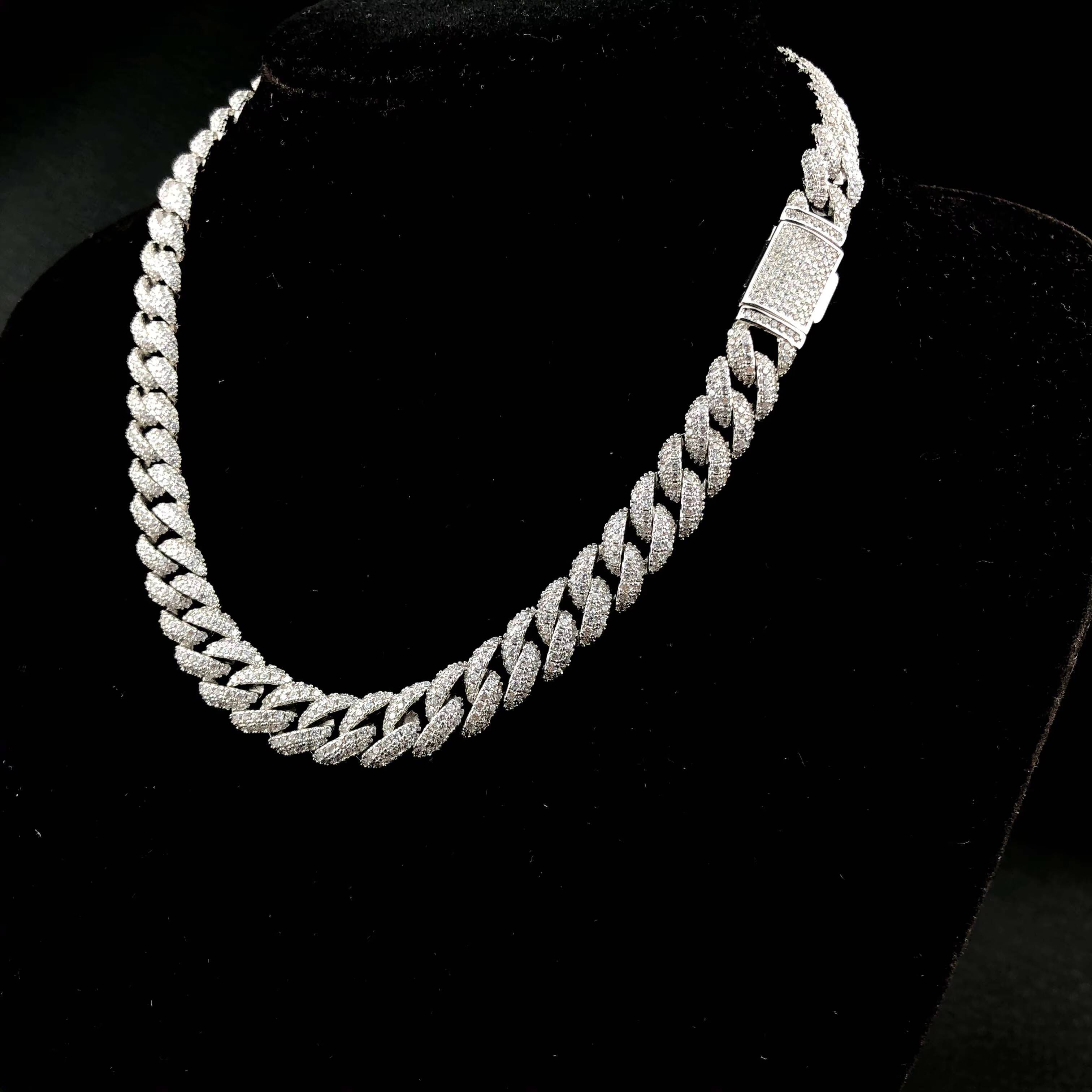 YSS Jewelry Customized Trend Miami Cuban Link Curb Chain Necklace Iced Out Cuban Chain