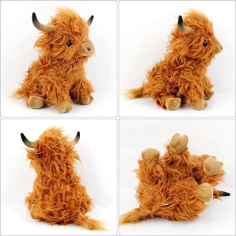 27cm Cute Highland Cow Plush Toys Stuffed Animal Toy Dolls Simulation Long Hair Cow Plush for Kids Birthday Gift Home Decoration C250925
