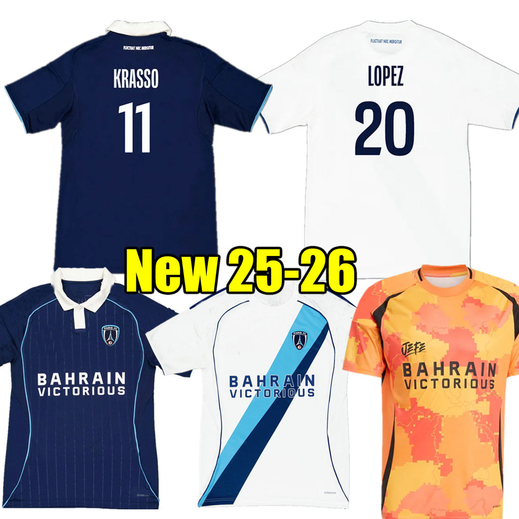 3XL 4XL 25 26 Paris FC Soccer Jerseys KRASSO KEBBAL HAMEL CAFARO M.LOPEZ 2025 2026 MARCHETTI GORY LOPEZ DICKO DOUCET MBOW KOLO Thailand Men Uniforms Football Shirts