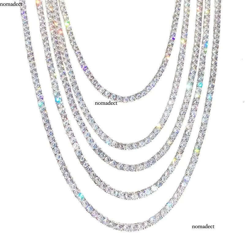 Hip Hop Moissanite Dia Tennis Bracelet Sier Cuba Chain VVS Jewelry Men Ice Out Necklace 4a