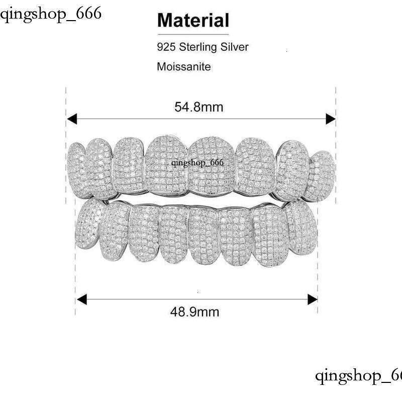 Grillz Dental Grills Exclusive Customization Moissanite Teeth Iced Out Hop Sier Decorative Braces Real Dia