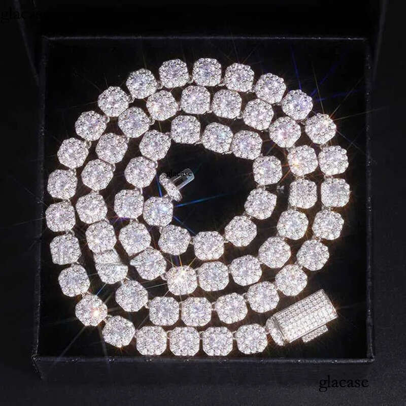 Hiphop design 8mm wide vvs Moissanite Dia S Sterling Sier Cuban Link Chain for men/women hiphop necklace