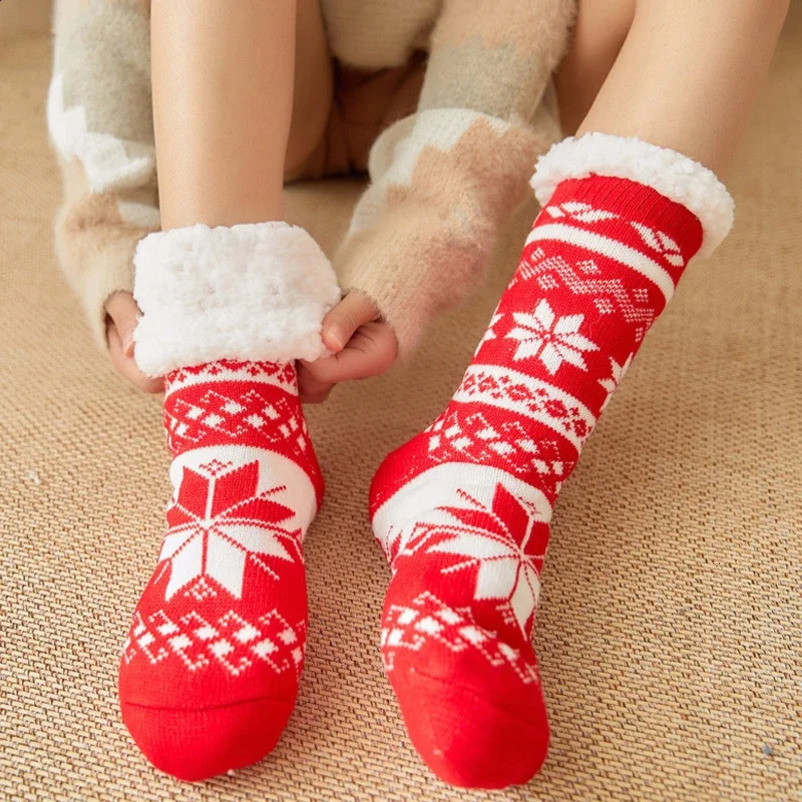 Childrens Cute Warm Socks Thick Cotton Winter Womens Socks Christmas Kavay Inventory Christmas Gifts Family Flooring Room Fun Socks 241118