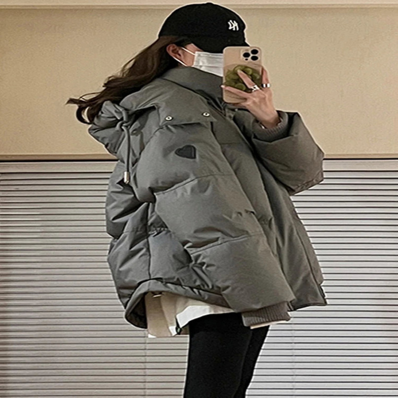 Womens Down Parkas Black Loose Puffer Jacket Women Jaqueta Femina Inverno Promoo Winter Hooded Thick Warm Female Grey Coat Abrigo Mujer 231114