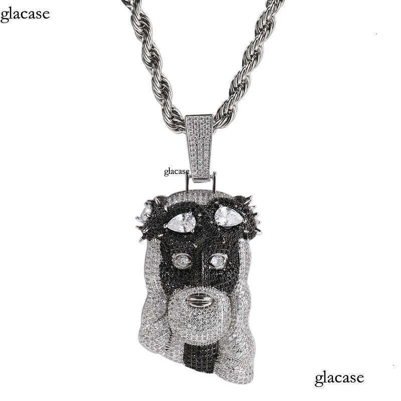 Hip Hop Vintage Jesus Pendant Necklace 5A Zircon Religious Jewelry Sweater Chain