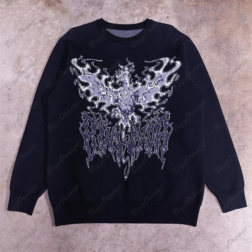 Angry Firebird patterned clothing for autumn and winter Pullover y2k oversized top cardigan hombre mens clothing mens cardigan wool sweater 241007