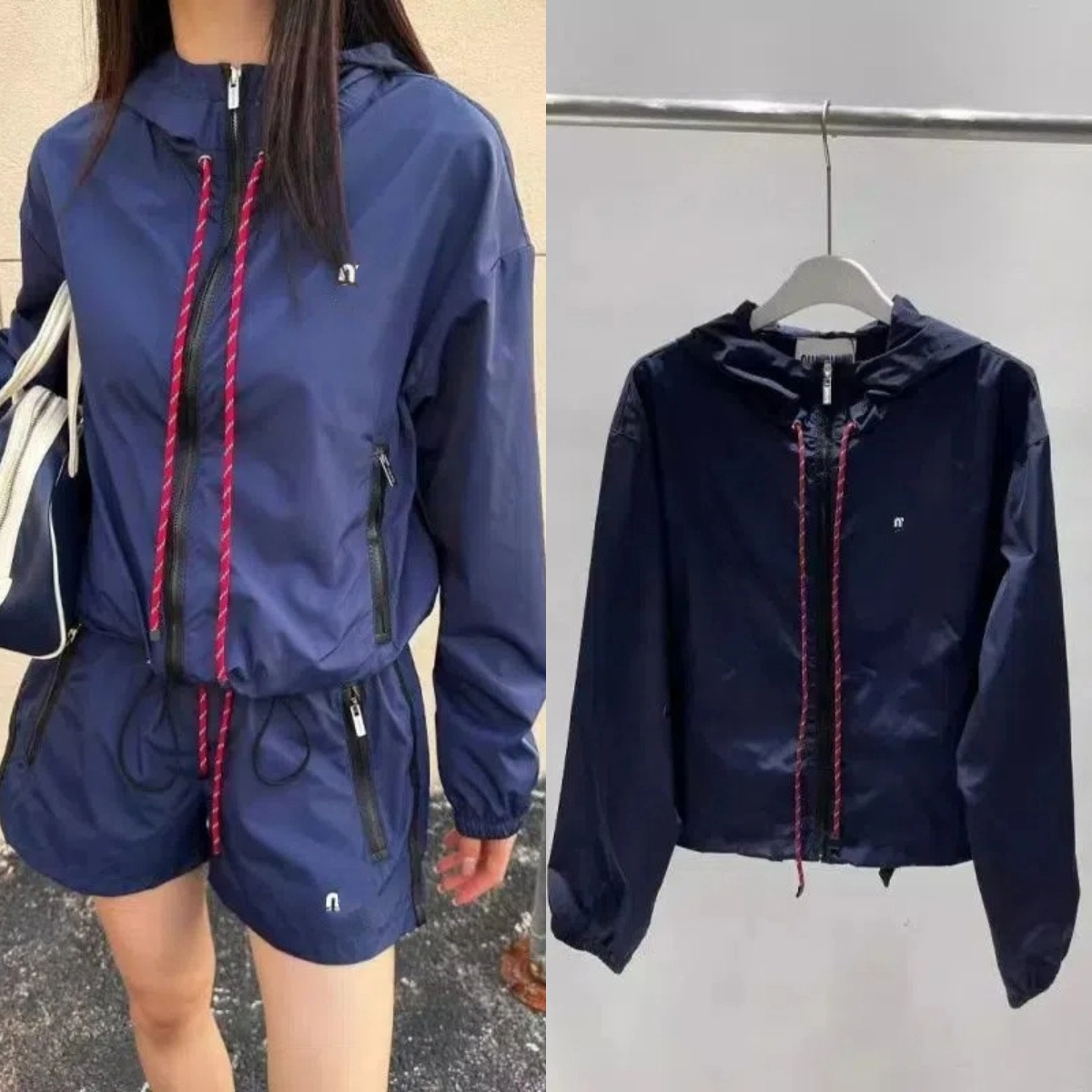 Women's Sportswear - UV Protection Sunscreen Top Matching Shorts Fashionable Casual Two Pieces Sets