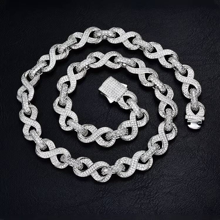 High Quality JWY Customized Trend Hip Hop Cuban Link Chain Goldsilver Plated Brass for Men