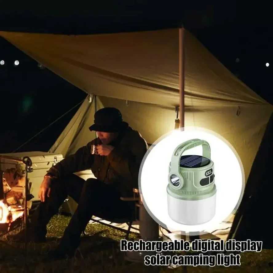Portable LED Camping Flashlight Rechargeable LED Camping Solar Rechargeable Lantern Waterproof Outdoor Supplies Lightweight Tent J250925