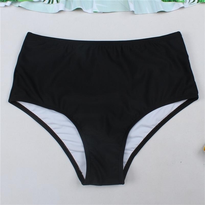 Swimsuit High Waist Women Bikini Bottoms Tankini Swimsuit Briefs Swim Shorts Mujer Elastic Coverage Swimwear Pant S-XL 210324