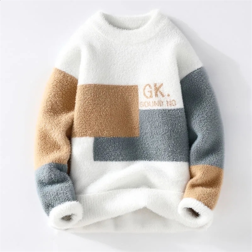Winter style letter pattern Warm Sweater Mens High quality thicken pullovers Men wool sweaters male full Size M-3XL 240809