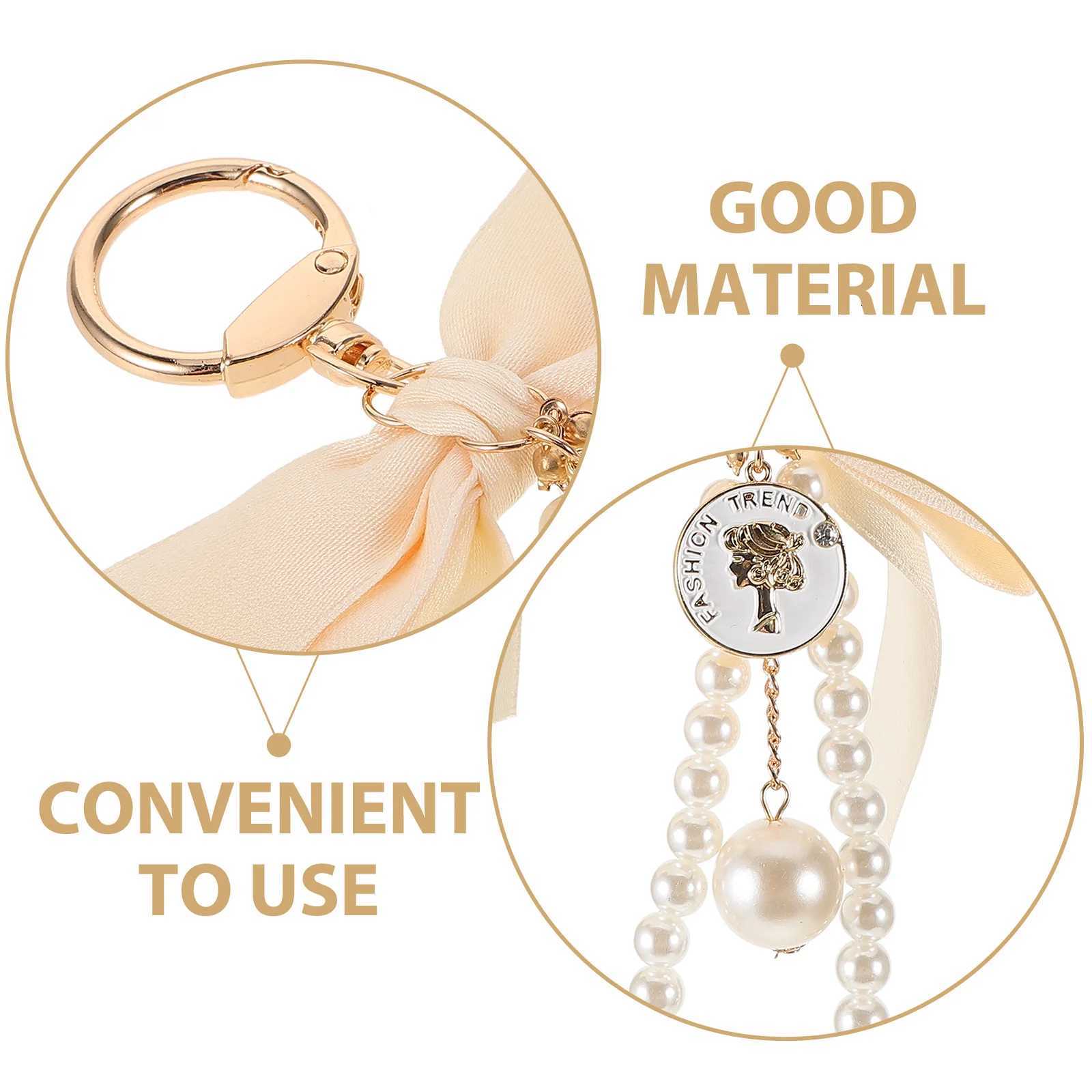Fashion Bowknot Pearl Keychain For Women Korea Bag Accessories Womens Car Pendant Phone Chains DIY Accessories Lanyard Fashion Jewelry12 D250925