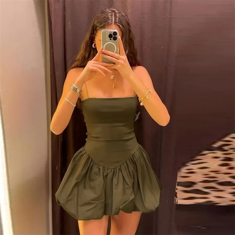 Sexy Women Vintage Solid Mini Dress Cami Ball Gown Dresses Slash Neck Sleeveless Summer Female Fashion Casual Dress Vestidos 250320