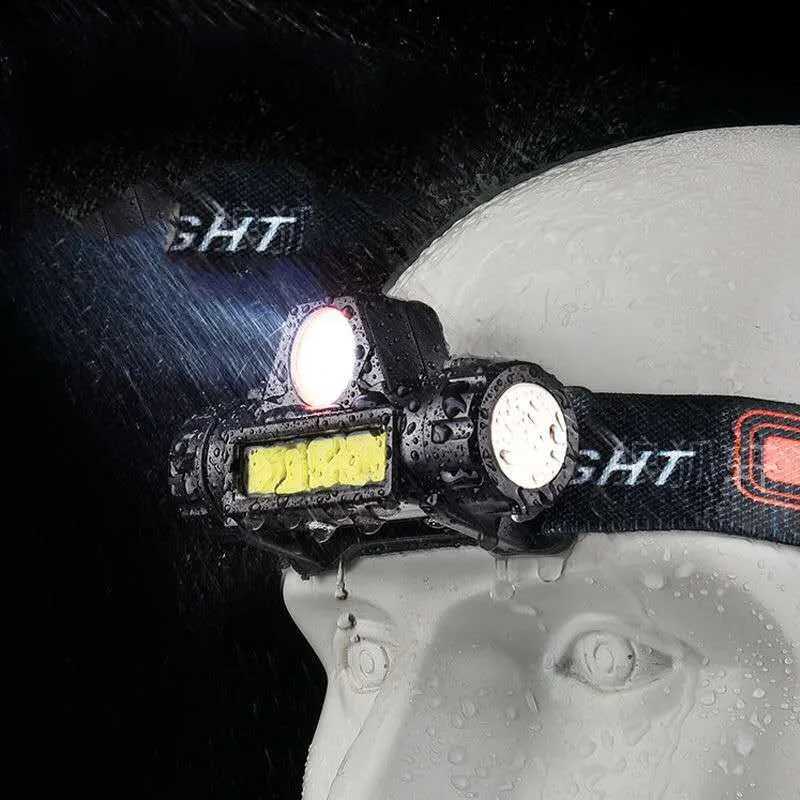 LEd Mini HEADlamp Strong Light Multifunctional Dual Light Source Attraction Outdoor Usb Charging Fishing J250925