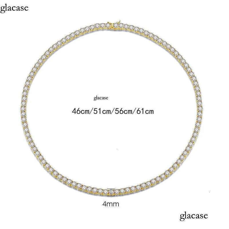 Wholesale Jewelry 14K/ Solid Gold Lab Grown Dia Tennis Necklace