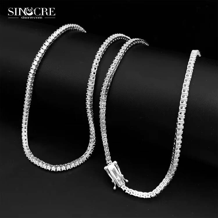2mm Vvs Tennis Sinocre New ProduMoissanites Hiphop Moissanite 925 Silver Chain