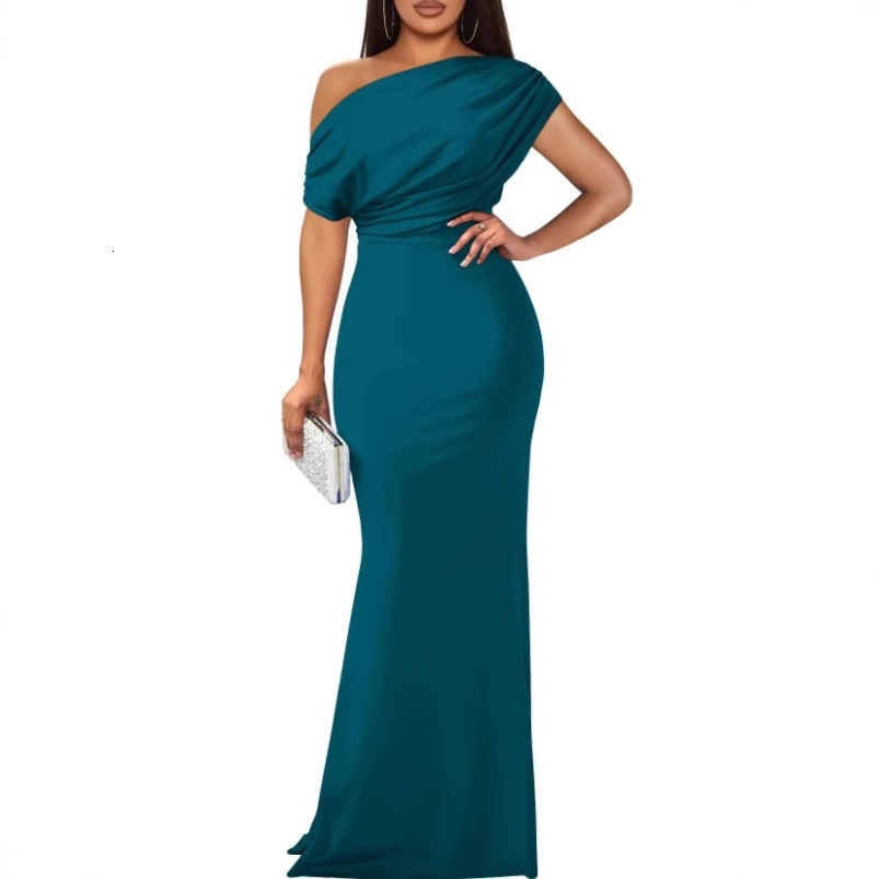Spring French Elegant Sleeveless Off-Shoulder High-End Slim Fit Long Formal Party Dress