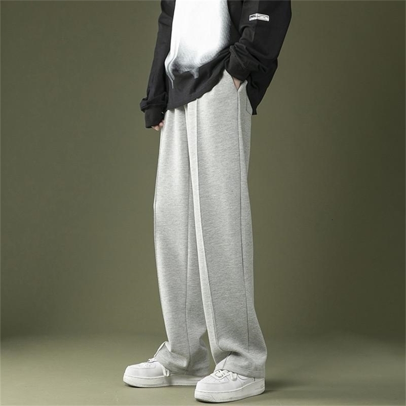 Men's Pants Men's Straight Back Pants Men's South Korean student movement Pants Solid Loose Casual Trousers Autumn Street Clothing Men&