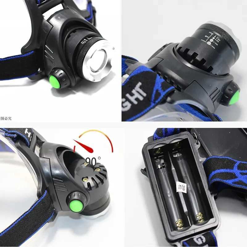 Powerful LED Induction Headlamp Use18650 Rechargeable battery Headlight Aluminium Outdoor camping Lamp High Lumen Head Torch J250925