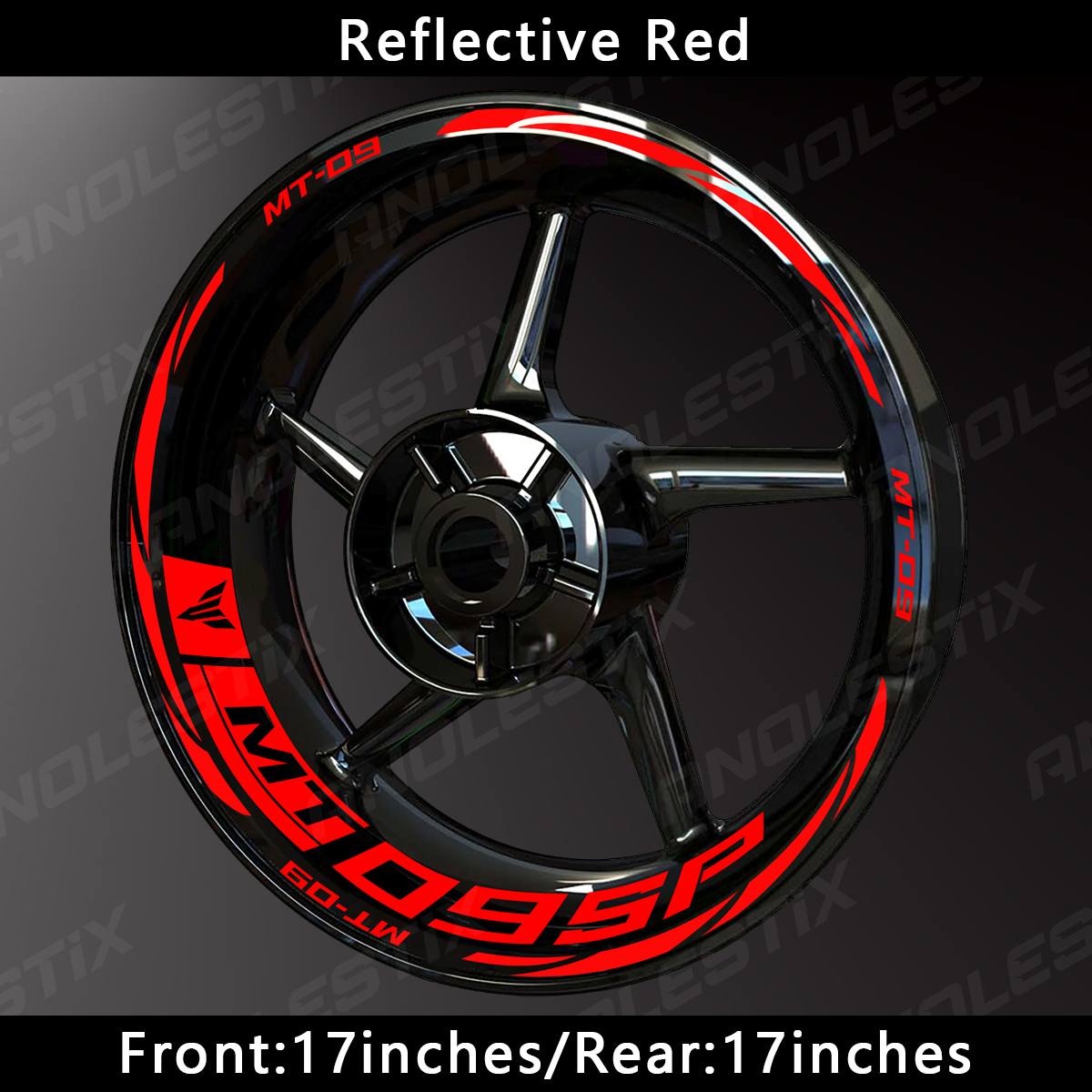 AnoleStix Motorcycle Wheel Rim Stripe Sticker Decal Reflective For YAMAHA MT09 SP