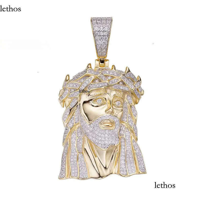 High Quality Hip Hop Religious Mossanite Piece Gold Iced Out Vvs Moissanite Pendant Jesus Big Size 0c