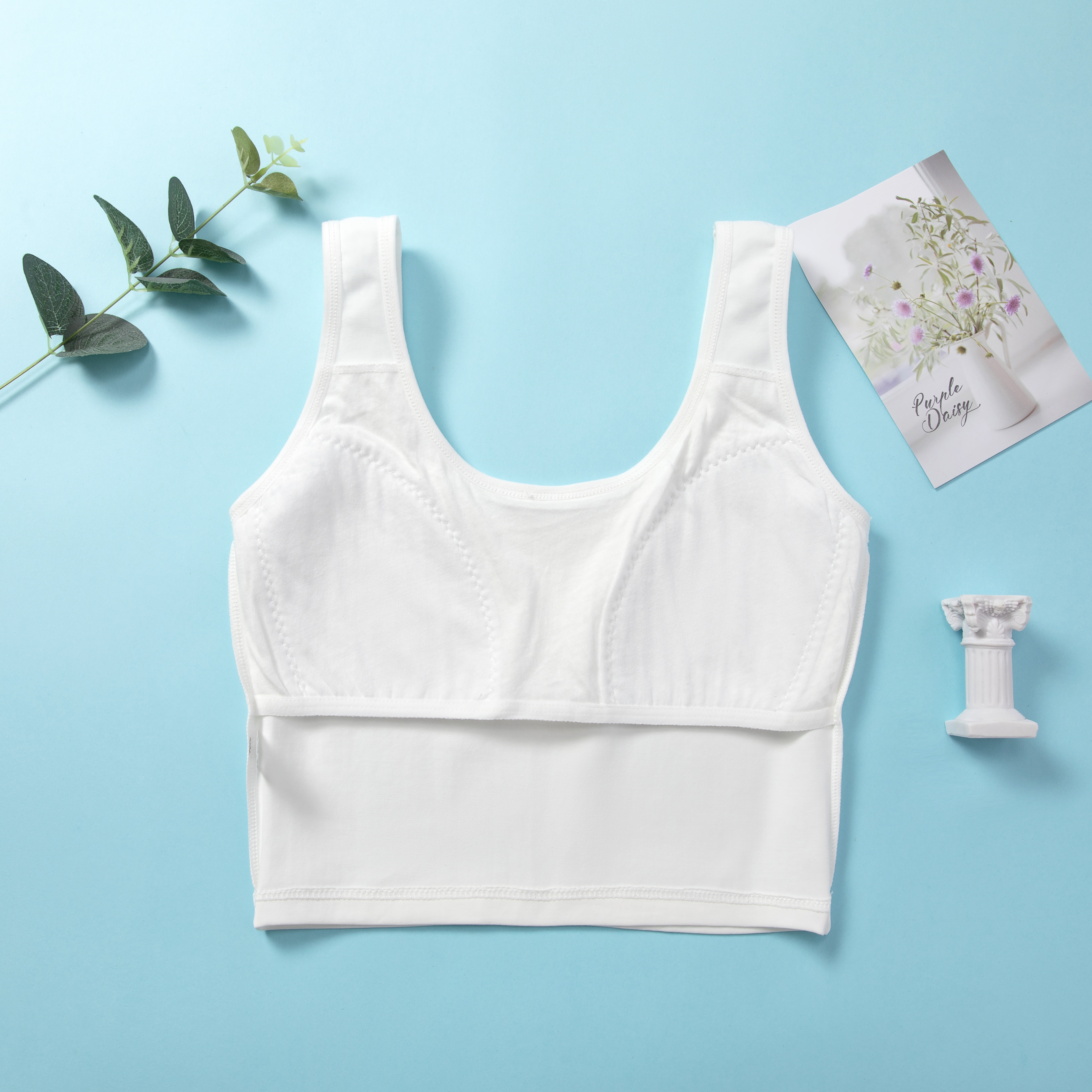 Lightweight Teenage Bra for Developmental Stage Pure Cotton Tank Top for girls
