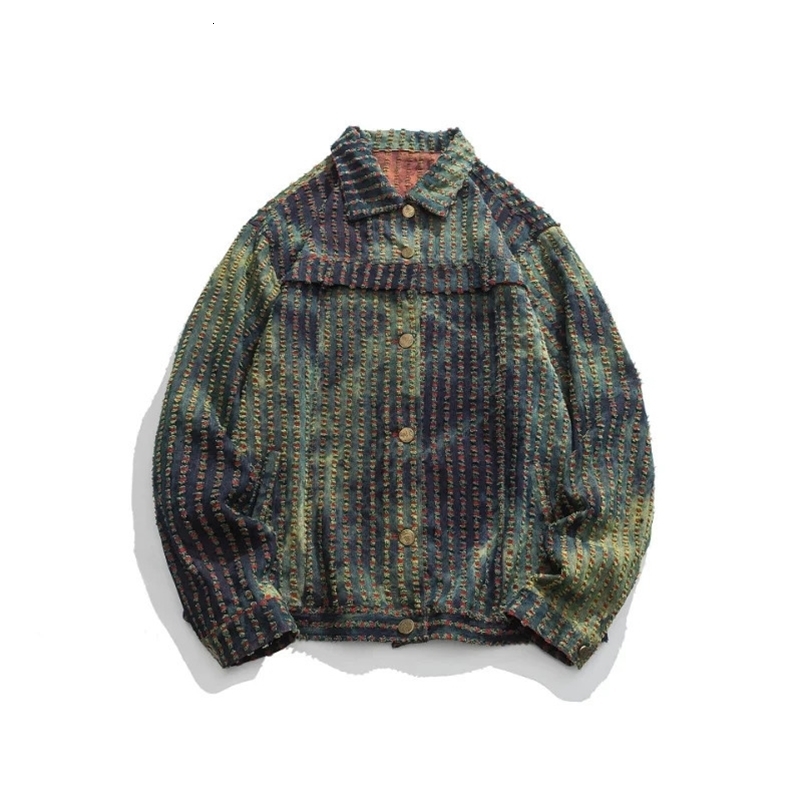 Men Streetwear Denim Jacket Ripped Hole Hip Hop Harajuku Jacket Jeans Autumn Loose Retro Denim Jacket Coat Outwear Cotton 240319