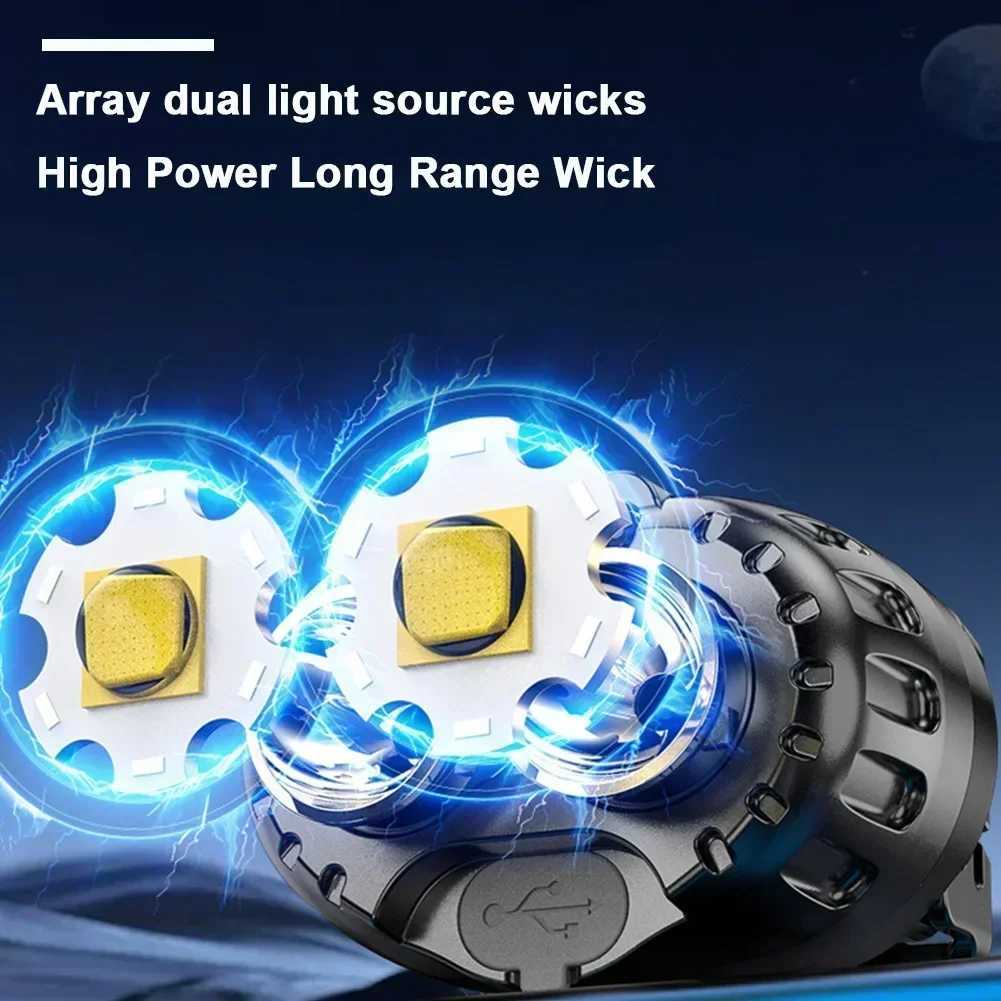 Rechargeable Sensor Led Headlamp Life Waterproof Emergency Head Flashlight Headlights For Outdoor Fishing Camping Hiking J250925