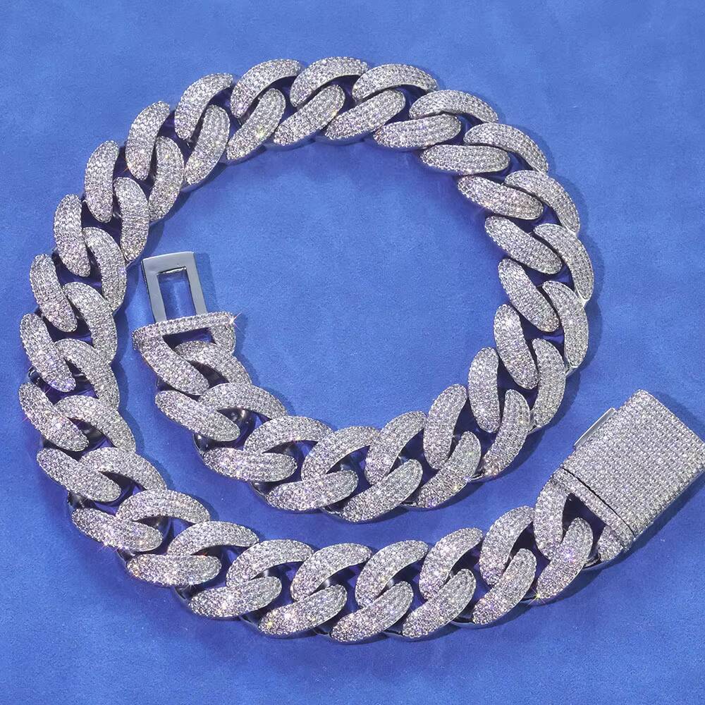 trend Mens Chunky Cuban Link Chain 10mm20mm Width Gold Plated Bling CZ Stone Iced Out Diamond Necklace Hip Hop Jewelry