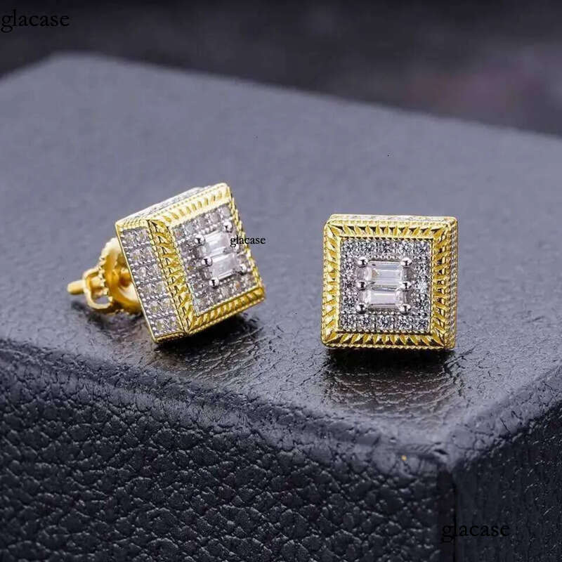 2025 Designer Top Men's 10k Plated Sier Pin VVS Moissanite Real Gold Earrings Jewelry Fashion Gifts