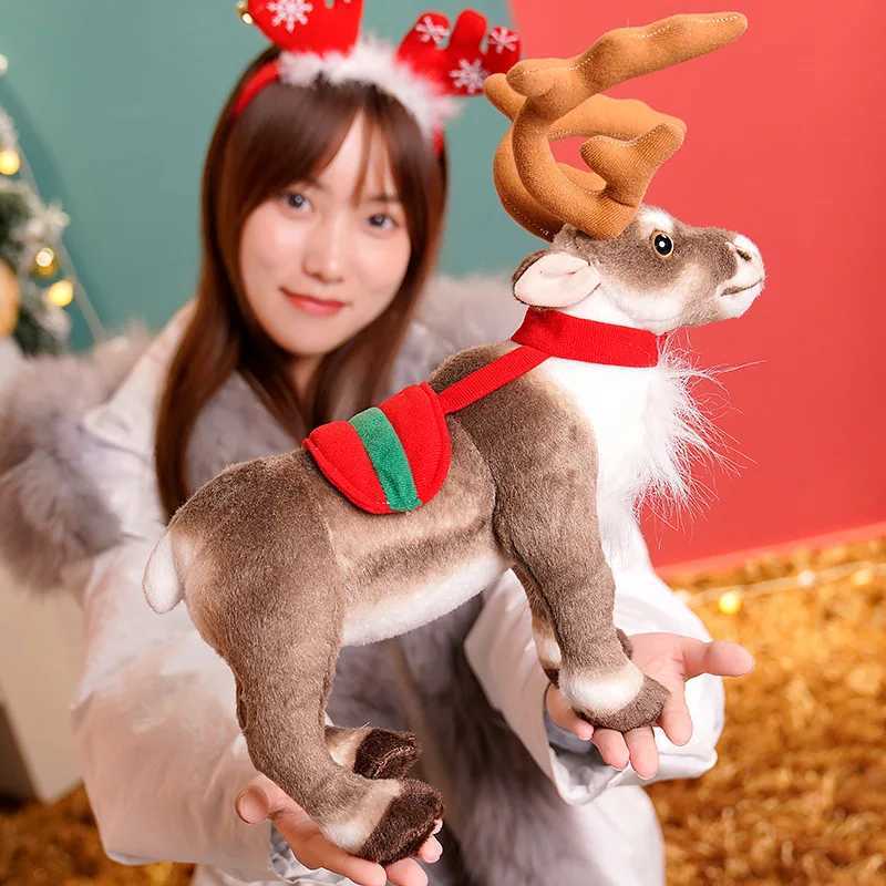 Simulation Reindeer Plush Toy Christmas Deer Plushies Doll Xmas Elk Soft Toys Merry Christmas New Year Decor Best Gifts for Kids C250925