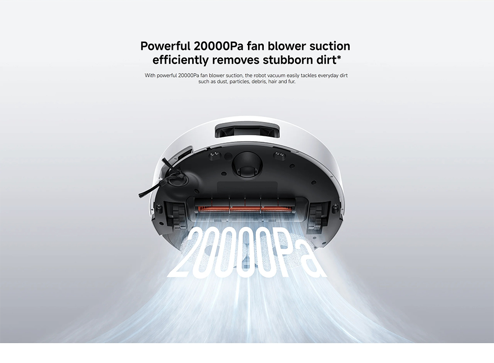 Xiaomi Robot Vacuum 5 EU, 20000Pa Fan Blower Suction Power, AI Triple-Camera Smart Perception System, Butler-Level Intelligent Cleaning, Smart Voice C