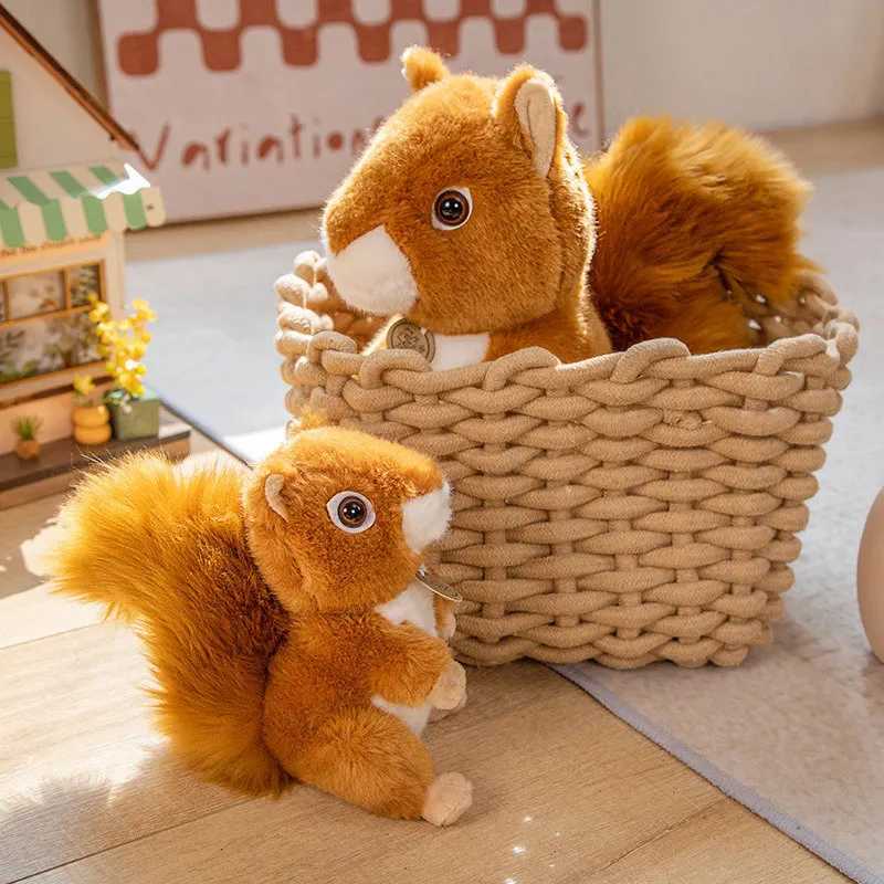 Adorbale Furry Hair Big Umbrella Tail Plush Toy Realistic Squirrel Cute Soft Stuffed Animals Doll Pillow For Girls Children Gift C250925