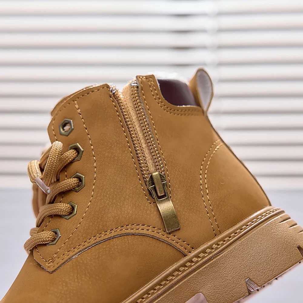 Winter Snow Boots For Children PU Leather Waterproof Plush Boots Thick Warm Boys Girls Warm Boots Casual Footwear For KidsXJ250925
