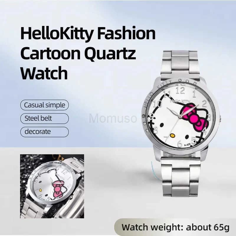 Sanrio 2025 new hotselling casual simple steel belt womens watch HelloKitty fashion cartoon quartz watch girls holiday watch gift L250925