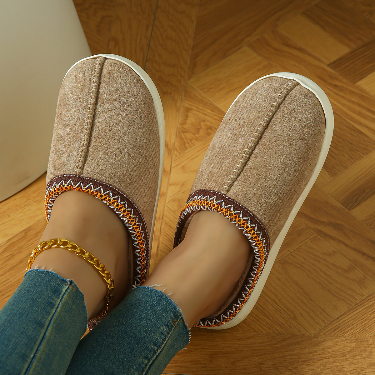 Warm Non-Slip Thick-Soled Cotton Women's Furry Slippers for Winter ddmymarket