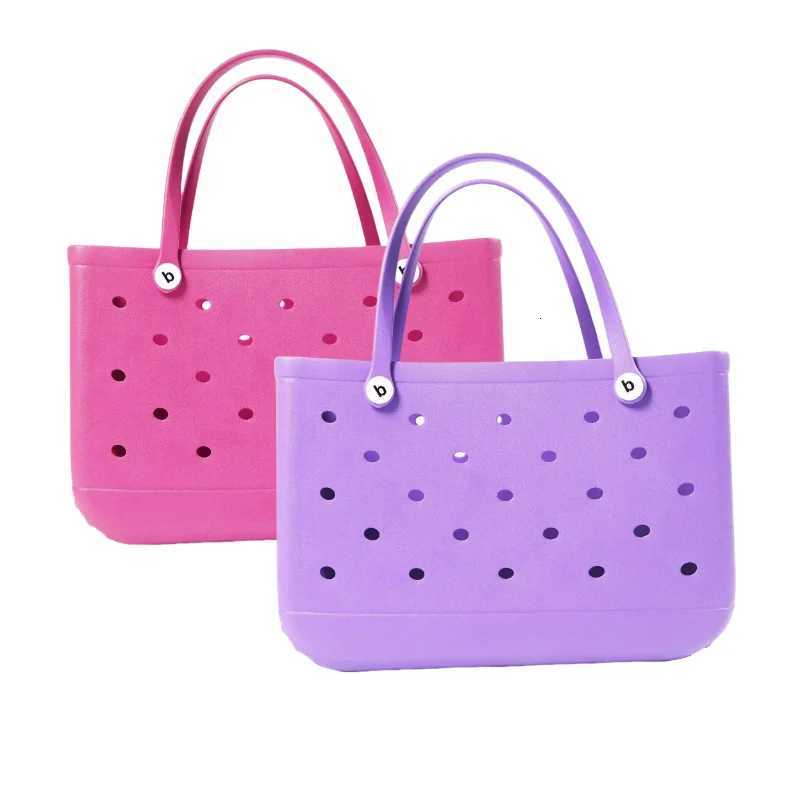XL Beach Bag Silicone Basket storage Travel Jelly Handbag Women Picnic Basket Handbag Shopping Tote Beach Bags Y250925