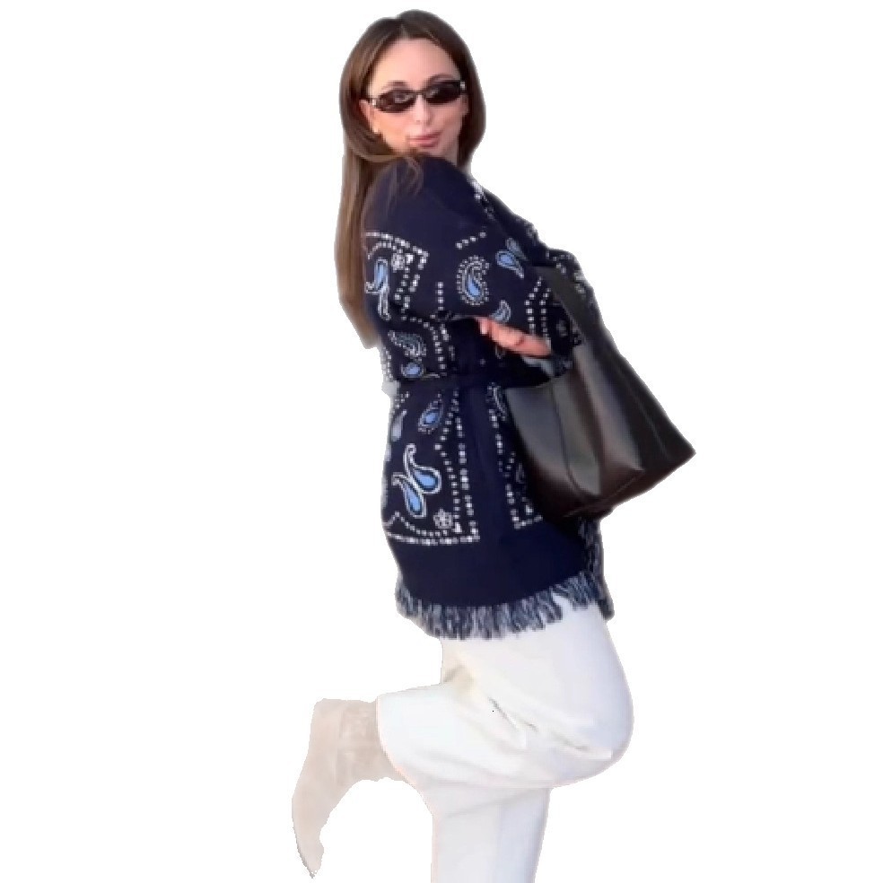 Autumn Winter Style Oversized Tassel Shawl Cardigan Sweater Womens Versatile Casual Slimming 250925