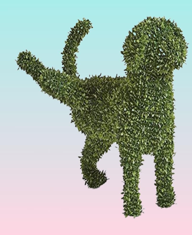 Garden Decorations Decorative Peeing Dog Topiary Flocking Sculptures Statue Without Ever A Finger To Prune Or Water Pet Decor2626239