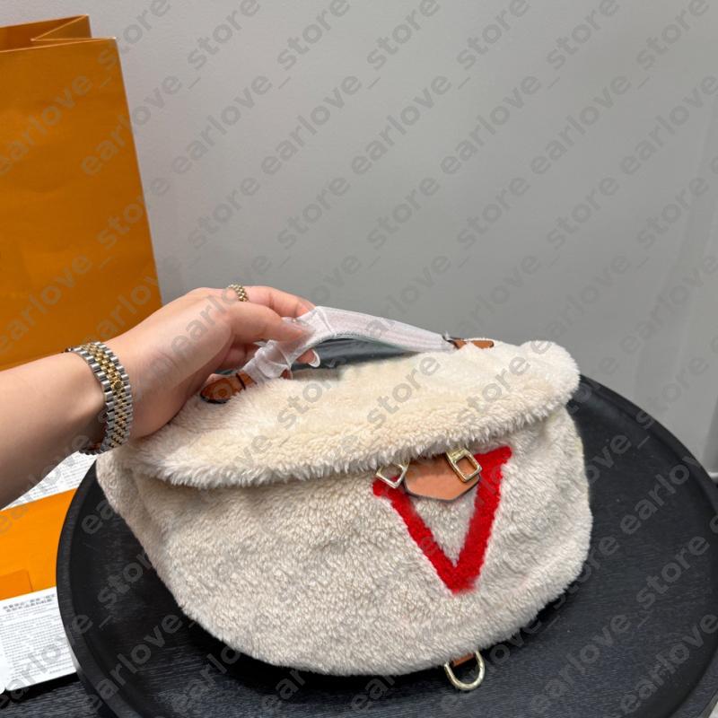 belt bags designer luxury Bum Bag Lamb hair Fannypack Mens Fluffy chest bags Fashion Waist Belts Fuzzy waist bags Teddy Cross Body EXW2509244