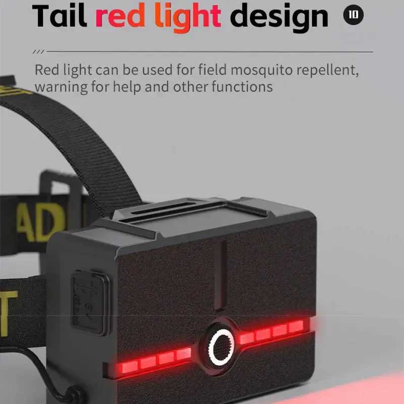 Dual Laser Rechargeable Head Flashlight Led Headlamp High Power Headlight Waterproof Super Bright Head Torch J250925