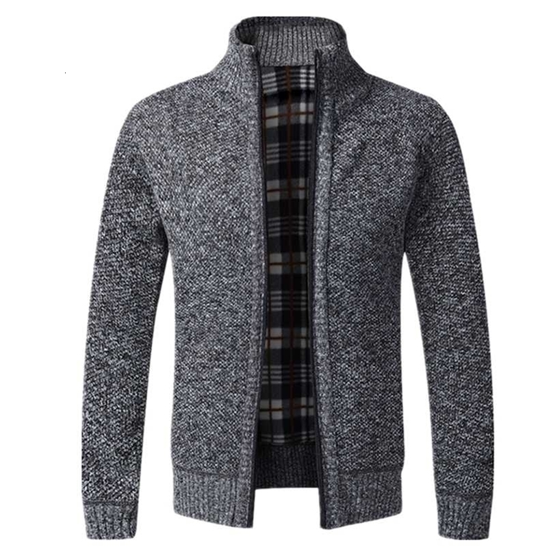 AIOPESON Slim Fit Cardigan Men Stand Collar Casual Outwear Mens Sweater Autumn Winter Business Warm Men Clothing 211008