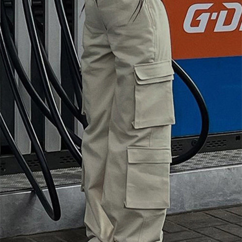 Women's Pants Capris Vintage 90s Cargo Pants Women Y2K Low Waist Trousers Straight Wide Leg Baggy jeans Hippie Joggers Trouser Femme Oversized Po